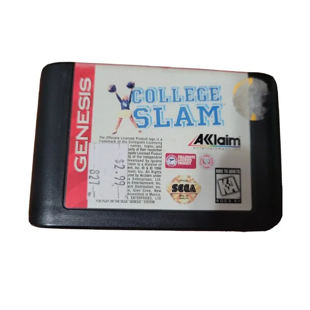 College Slam UNTESTED Cartridge (Sega Genesis, 1996)